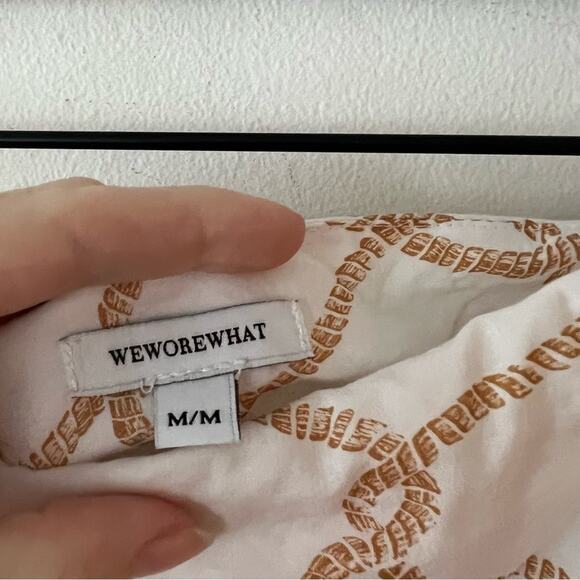 WeWoreWhat White Rope Chain Print Tie Front Crop Top & Wrap Skirt Set - Picture 8 of 8